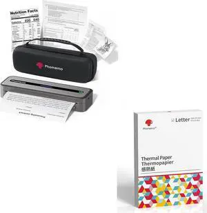 Phomemo [Upgrade M832 Inkless Printer & 100 Sheets 8.5" x 11" Thermal Paper & Case, Bluetooth Portable Printers Wireless for Travel