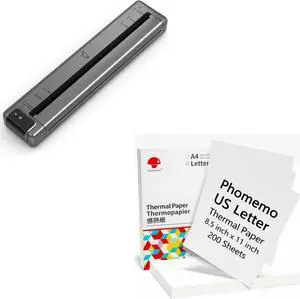 Phomemo Q302 Ultra-Light Thermal Portable Printer - Thermal Printer Paper 8.5 x 11 Inch - 200 Sheets
