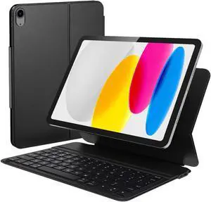Qulose iPad 10th Generation Case with Keyboard, Wireless Bluetooth Keyboard for iPad 10th Gen 2022, Smart Wake/Sleep, Rechargeable, QWERTY, Magnetic Clasp Keyboard Case for iPad 10th Gen 10.9 inch