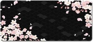 SEDLAV Large Mouse Pad Pink and Black Cherry Blossom XXL Gaming Desk Pad with Stitched Edges