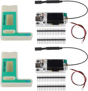 2Pcs ESP32 LoRa V3 LoRa32 OLED Development Board 0.96inch OLED Display CP2102 915MHz Antenna Transceiver and Protective Case for Lora Board Compatible with Arduino ESP8266 NodeMCU IOT Smart Home