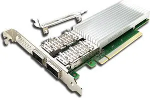 Lemspum 100G Ethernet Network Interface Card Dual QSFP28 Ports Converged Network Adapter Compatible Intel E810-CQDA2, PCIe 4.0 x16 NIC LAN Card Windows Server/Linux/VMware