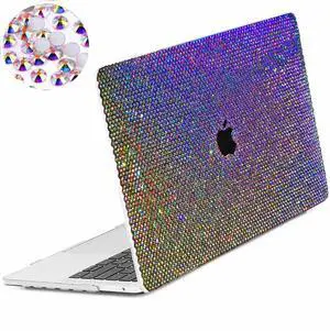 Teazgopx Bling Rhinestone Case for MacBook Air 15 inch 2025 2024 2023 Release M4 A3241/M3 A3114/M2 A2941 Chip with Liquid Retina Display Touch ID,Glitter Sparkle Diamond Fashion Luxury Shiny Shell