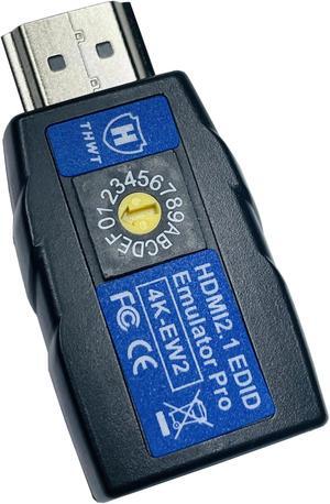 THWT HDMI 2.1 4K EDID Emulator PRO (Model: 4K-EW2), Support SCDC and Exact EDID Copy and Emulation, HDCP Pass-Through (not Bypass or Remove), 14 Pre-Set EDID Values with 2.1 Channel Audio