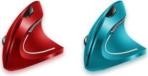 Vassink Wireless Mouse Ergonomic Mouse Rechargeable Vertical Optical Mice with USB Receiver, 6 Buttons 2.4GHz for PC Computer,Laptop,etc(Red+Blue)