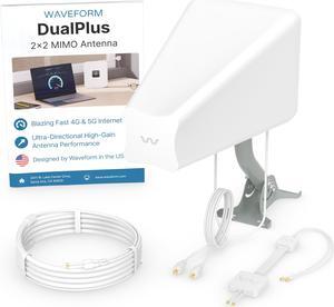 Waveform DualPlus: 2x2 MIMO Ultra-Directional Log Periodic Antenna | External Antenna for 4G/5G Routers & Gateways | for T-Mobile Home Internet, Verizon, AT&T | 20' SMA Cable, Window Entry, Pole Mount
