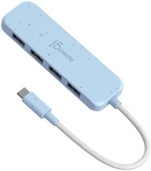 j5create 4-in-1 USB-C to 4-Port Type-A Hub(Eco-Friendly), 4 USB-A with 10Gbps SuperSpeed, USB-C Dongle | Compatible with MacBook Pro, MacBook Air, iPad, Mac Mini and More Type C Devices(JCH341EC)