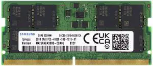 Samsung 32GB DDR5 4800MHz PC5-38400 CL40 SODIMM 2Rx8 Dual Rank 1.1V 262-Pin Laptop RAM Memory M425R4GA3BB0-CQK