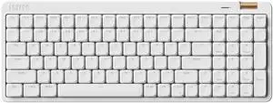 Flow Lite 100 Keys Low Profile Mechanical Keyboard, Swappable Rechargeable Wireless Keyboard with 2.4G Receiver, Bluetooth and Wired Connection for Windows, Mac/Spector Linear Switches (Off-White)