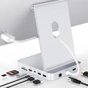 Minisopuru iExpandMate DS802PRO iMac Accessories with 4K@60Hz HDMI, USB C Charging, 2.5GbE, 4TB M.2 SSD Enclosure, USB C Hub for iMac 24 inch M1/M3/M4, iMac Hub with 4 USB, SD/TF, Audio | Silver