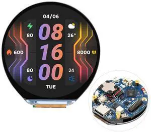 Waveshare ESP32-S3 1.46inch Round Display Development Board, 412x412, Supports Wi-Fi & BLT, Accelerometer and Gyroscope Sensor, Onboard Speaker and Microphone, Without Protective Cover Glass