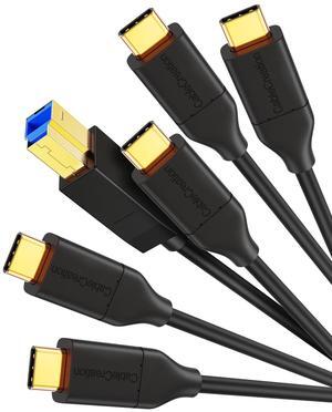 CableCreation USB 3.1 C to USB B Cable 4FT 5Pack, USB Printer Cable USB B to C 10Gbps for Thunderbolt 3 Host MacBook Pro Air USB B Printer, External Hard Drive, Docking Station, 1.2M Black