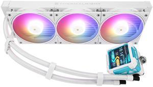 Thermalright FW PRO 360 ARGB White CPU Water Cooler with PWM Fan, 2000RPM Speeds,IPS LCD Screen with 320 * 320 Resolution,Liquid CPU Cooler,for AM5/Intel 1851/1700,2.73inch Display Screen