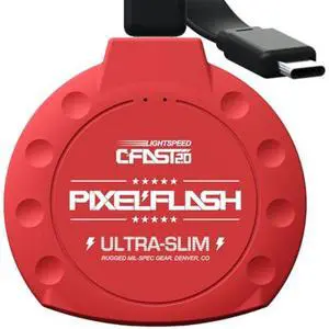 PixelFlash CFast Memory Card Reader, Type-C USB 3.1 High-Speed Adapter - for Canon 1DX Mark II, C300 Mark II, C200, XC10, XC15, Blackmagic URSA, Hasselblad H6D, Phase One, Leica, Red