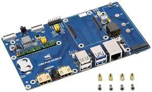 waveshare Compute Module 5 IO Board, Compatible with All Variants of Raspberry Pi CM5, with PoE Feature, Single Board Only