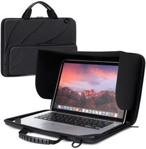 BUG 14.2-15.6 Inch Laptop Chromebook Protective Sleeve Case Shoulder Bag with Sun Shade,Accessory Pouch, Computer Hard Shell Case for Working Outside