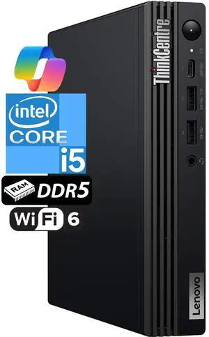 Lenovo ThinkCentre Tiny M70q Gen 5 Intel 14-Core i5-14500T (Beat i7-13700T), 32GB DDR5 RAM, 512GB NVMe, WiFi 6E, Bluetooth, RJ-45, DP Port, HDMI, W11P, Business Desktop