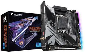 GIGABYTE B760I AORUS PRO DDR4 (LGA 1700/ Intel/ B760/ Mini-ITX/ DDR4/ Dual M.2/ PCIe 4.0/ USB 3.2 Gen2X2 Type-C/WiFi 6/ Intel 2.5GbE LAN/Q-Flash Plus/Motherboard)