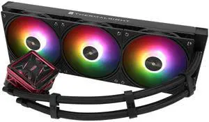 Thermalright FW360 Ultra ARGB Black CPU Water Cooler with 3 PWM Fans with 2000RPM,IPS LCD Screen with 480x480 Resolution,Liquid CPU Cooler for AM5;Intel LGA1700/1851,2.88-inch LCD Display
