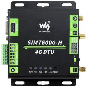Waveshare Industrial Grade SIM7600G-H 4G DTU USB UART/RS232/RS485 Multi Interfaces Communication LTE Global Band Support