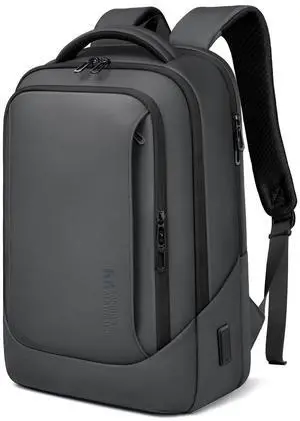 hk Laptop Backpack for Men with USB Charging Port Water-Resistant for 15.6 Inch Computer Bag Durable High-Tech Daypack Casual Backpack for Business Work College Weekender Travel- Dark Grey