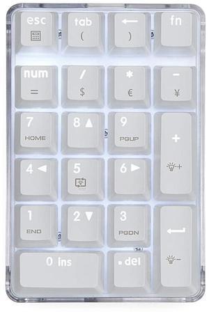 Qisan Mechanical Numeric Keypad GATERON Blue Switch Wired Crystal Case White Backlit Gaming Keypad 21 Keys Mini Numpad Portable Mechanical Numpad Extended | Laptop Accessories | keypad for Computer