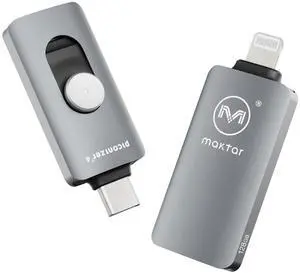 MAKTAR - Piconizer 4, Automatic iPhone Photo Backup Storage Device, iPhone USB Flash Drive, External Storage for iPhone Photos and Videos, External Backup Drive for iPhone and iPad - Space Gray, 128GB