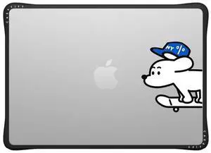 CASETiFY Impact MacBook Air 13" (M2/M3/M4) Case [Enhanced Protective Corner Design/Ventilation Cutouts/Anti-Slip Grip] - Skater John (Standard) - Clear Black