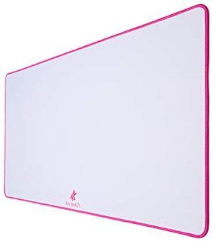 ANUBISGX (68 Color/Size Options Gaming Mouse Pad (Extended: 36x12), White Pad with Pink Stitching. Best Premium Waterproof Non RGB Computer Gaming XL Desk Pad Mat, Large Non-Slip Gamer Mousepad