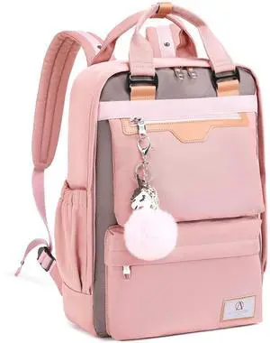 AO ALI VICTORY Laptop Backpack 15.6 Inch for Women Men Teacher Backpacks Nursing Bag Anti Theft Travel Back Pack Large College Bookbag (Large, Pink)