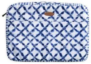 Maison d'Hermine Laptop Sleeve with Handle upto 15.6 inch Stain and Water Repellent Cotton Canvas - shibori