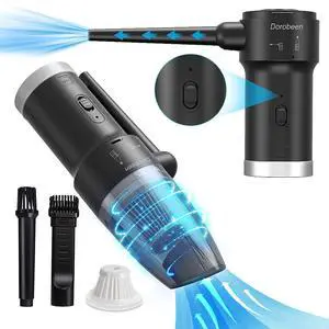 Compressed Air Duster, Blower & Vacuum 2-in-1, Cordless Air Duster, Portable Handheld Electric Duster, Power 77000RPM Motor, 10000PA Suction, for Keyboard Car Computer Toys (BLDC)