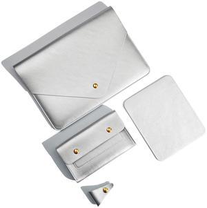 Benfan Laptop Sleeve Compatible with 2024 13inch MacBook Air M3 A3113, 13 MacBook Pro M2, Surface Pro 3 4 5 6 7, Dell XPS 13 with Small Pouch, Mouse Pad and Cord Holder Color Silver
