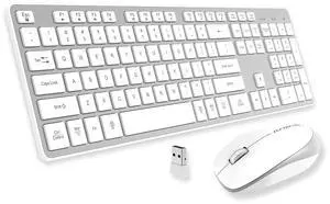 BFRIENDit Wireless Keyboard and Mouse Combo, Ultra - Quiet Chocolate Keys 2.4GHz Connection Slim Wireless Computer Keyboard for Mac, Windows 11/10/8/7/Vista, Microsoft & PC, Smart TV, RF1430K - Silver