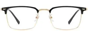 Cyxus Half Rim Blue Light Glasses for Men, Anti Eye Strain Computer Eyewear with Acetate Beta-Titanium Frame and AC Lens, Stylish Screen Protection 8217