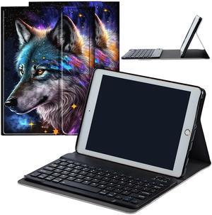 Dikoer for Kindle Fire Max 11 (13th Generation, 2023 Release) 11" Tablet Case with Keyboard, Removable Wireless Bluetooth Keyboard Protection Smart Cover for Fire Max 11 2023, Moon Wolf