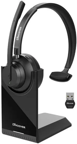 Discover Boomstick - Wireless Bluetooth Headset with Microphone | Bluetooth 5.1 USB Dongle Headset for Softphone, Computer, Laptop, Mobile Phone, and Tablet (Single Speaker)