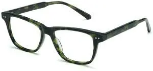 Dollger Fashionable Square Transparent Lenses Blue Light Blocking Glasses for Women and Men - Computer Glasses for Stylish Women Tea transparent Green frame