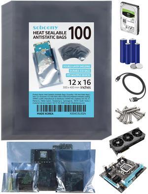 Heat Sealable Antistatic ESD Bags 100pcs 12x16 for SSD and Electronic Devices
