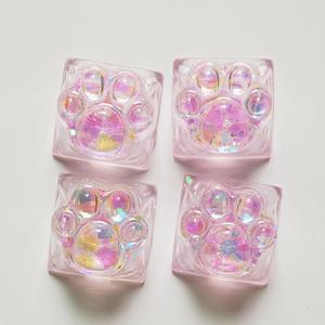 Elacgap Cat Claw Keycap Cute Drip Glue Backlight Keycaps DIY ESC Arrow Key Keycap Replacement for Cherry MX Gaming Mechanical Keyboard (4Keys Pink)