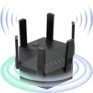 E-SHIDAI WiFi Extender Signal Booster,WiFi Booster with 1200Mbps Dual Band,WiFi Extenders Signal Booster for Home,WiFi Repeater with Ethernet Port Covers up to 10000sq. ft and 55+ Devices(Black)