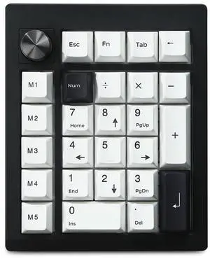FKZ GMK26 Mechanical Numpad,Gasket QMK/VIA Macro Numeric Keypad Hot Swap Wireless 2.4G/BT5.0/Wired USB-C RGB Backlit 26 Keys Mini Protable Number Keyboard Programmable for Win/Mac/Gaming (Black)