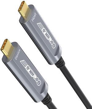 USB C to USB C Fiber Optic Extension Cable 10M/33FT, USB 3.2 10Gbps Long Distance Active Optical USB C GEN2 Cable for VR/AR, Quest2, Webcam, Camera, Mini PC and More - Grey