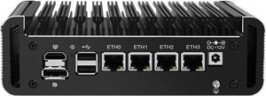 HKUXZR Firewall Appliance Mini PC, Intel Celeron J6412 2*M.2 Nvme Quad Core 4xIntel I226 2.5G Ethernet VPN Router PC AES-NI HDMI DP 4/8/16/32/64GB DDR4 1TB M.2 Nvme (NO RAM NO SSD)