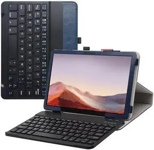 JRTAL Compatible with TCL Tab Pro 5G/TCL TABMAX 10.4 Keyboard Case, Premium Vegan PU Leather with Detachable Keyboard Stand Cover for 10.36" TCL Tab Pro 5G TCL-9198S/TCL TABMAX 10.4 9296Q,Blue