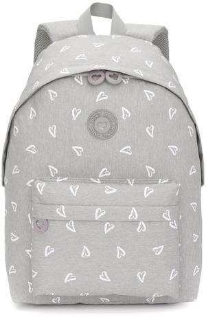 kingdisen Kids School Backpack Daypack Travel Backpack Laptop Backpack, Lightweight Bookbag for Teen Girls (Grey)