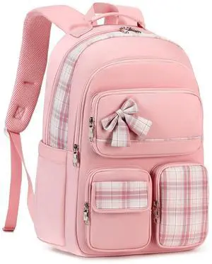 KIDNUO Backpack for Girls,School Backpacks for Teen,Cute College Bags for Women Students Large Bookbag 15.6 Inch Laptop Bag Back Pack Kids Kindergarten Elementary Casual Travel Daypacks Pink