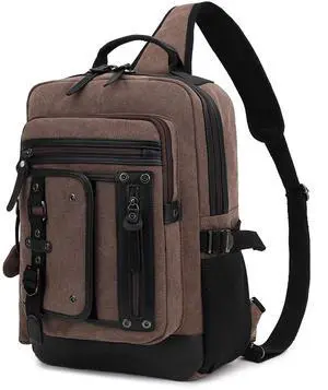 Leaper Retro Messenger Bag Men Sling Bag Outdoor Cross Body Bag Shoulder Bag Brownness