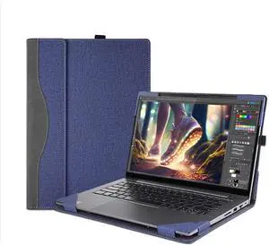 Laptop Cover Case for 16 inch Lenovo Yoga 7 2-in-1 16AHP9 /16IML9 & Yoga 7 16'' Series & Yoga Slim 7 Pro 16ACH6 16ARH7 16IAH7,PU Leather Protective Shell Detachable Laptop Bag Accessory (Dark Blue)