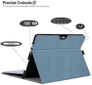Megoo Surface Pro 7 Case for Microsoft Surface Pro 7/7 Plus/6/5/4, with Stylus Pen Holder Multiple Angle Adjustment Folio Stand Case Protective Cover Compatible with Type Cover Keyboard (Light Blue)